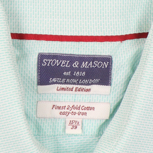 Stovel & Mason Men's Green Cotton Long Sleeve Shirt 15.5