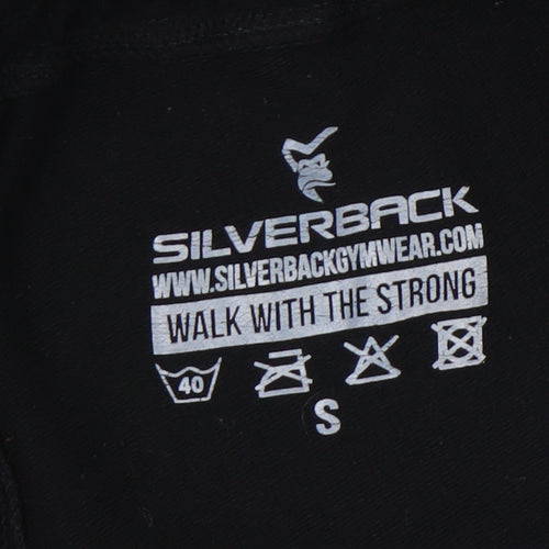 Silverback Men's Black Biker Shorts, Size S, Athletic Fit