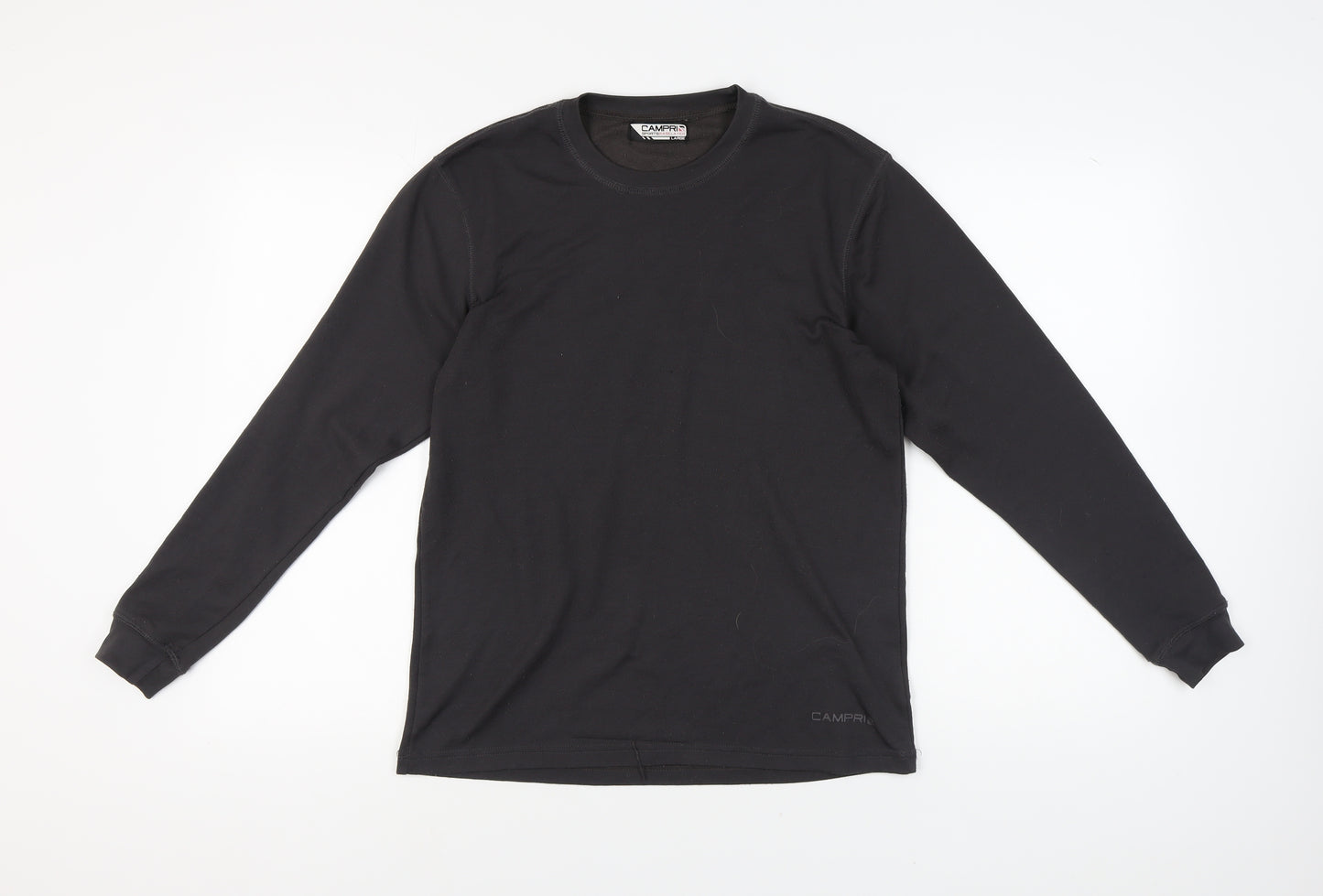Campri Men's Black Long Sleeve T-Shirt, Size L