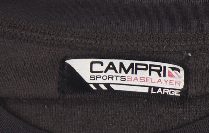 Campri Men's Black Long Sleeve T-Shirt, Size L