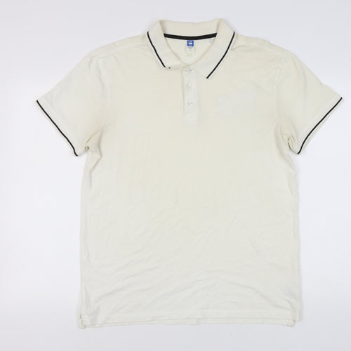 G-Star RAW Men's White Polo Shirt XL - Logo Accent
