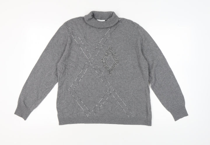 Cotswold Collections Women's Grey XL Roll Neck Jumper