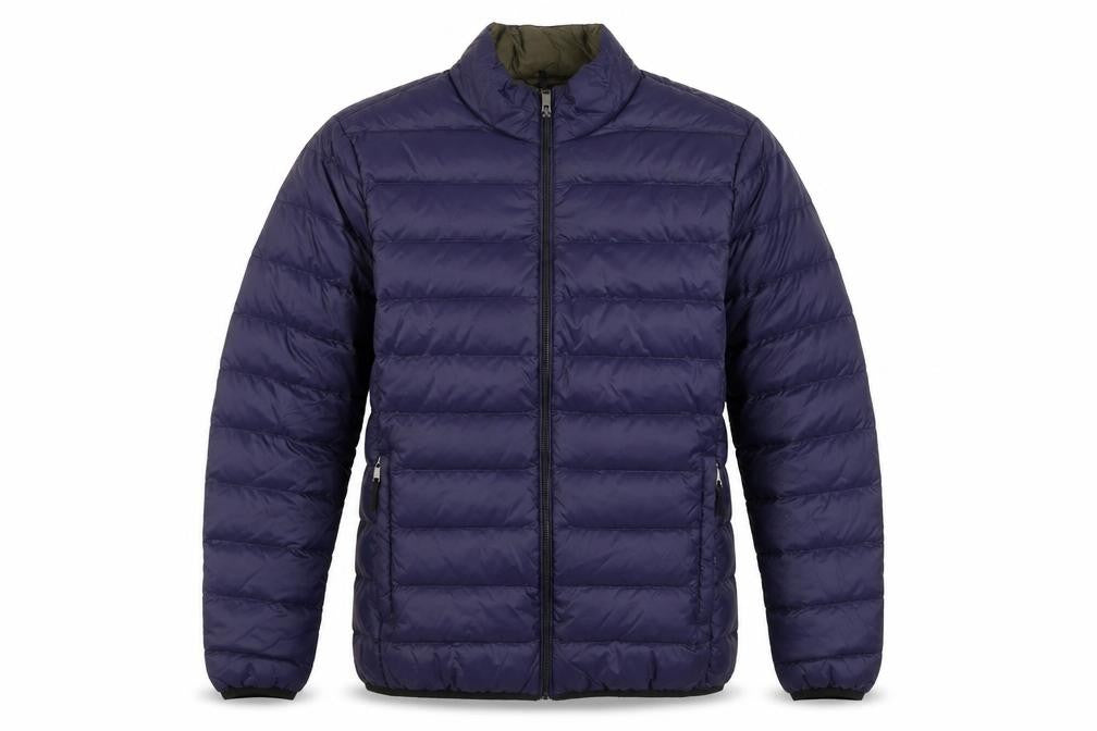 Front view of Guards London Men's Blue Regular Puffer Jacket 40