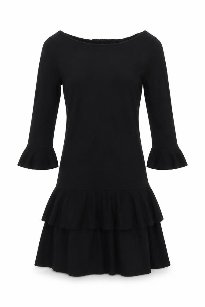 Front view of Coast Black Dress - UK 8, Long Sleeve, Elegant Style