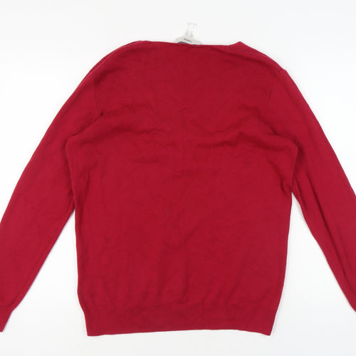 Heine Women's Red V-Neck Pullover Jumper, Size 20