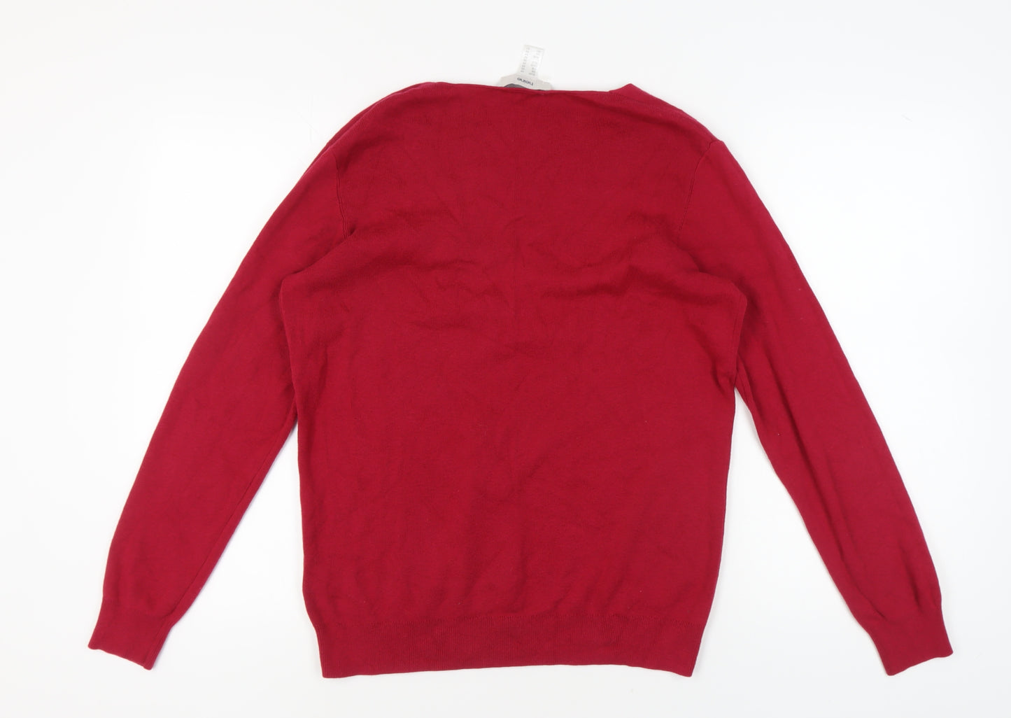 Heine Women's Red V-Neck Pullover Jumper, Size 20