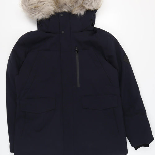 Guards London Men's Blue Parka Coat 42 Regular Hooded