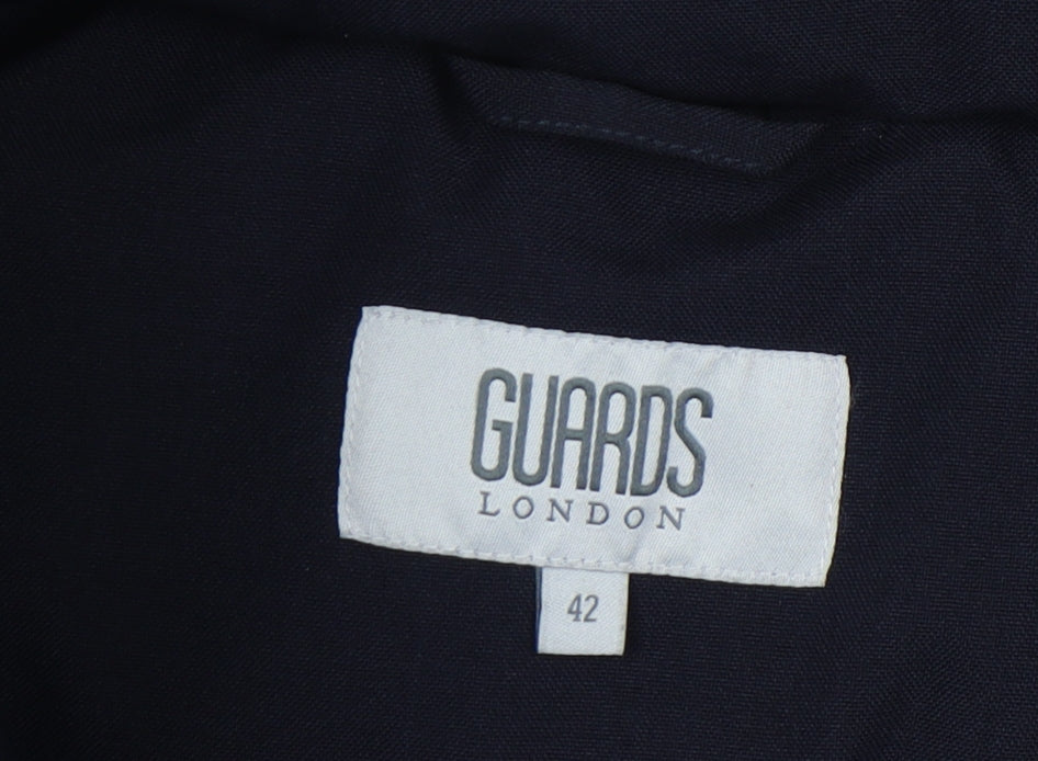 Guards London Men's Blue Parka Coat 42 Regular Hooded