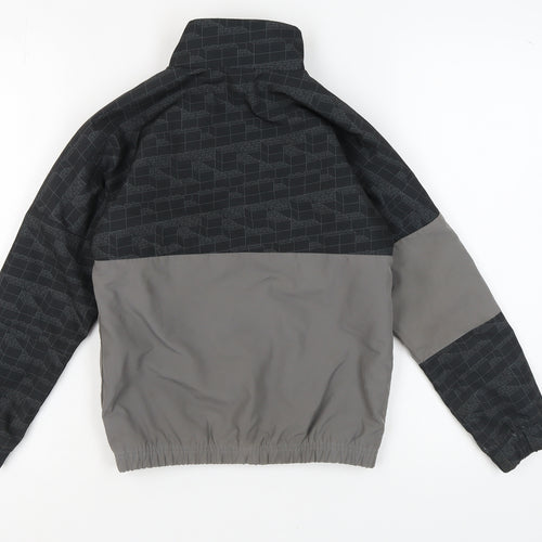 Adidas Boys Black Track Jacket, Geometric, Size 7, Autumn Wear