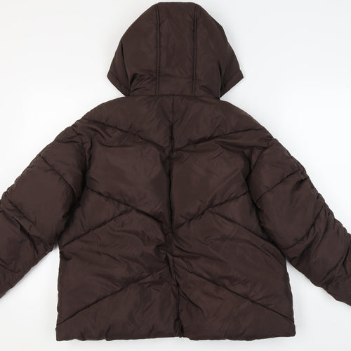 Michelle Keegan Women's Brown Puffer Jacket, Size 10