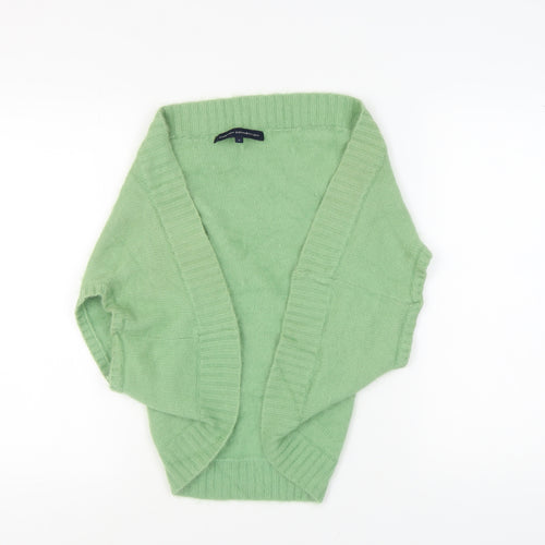 French Connection Women's Green Open Front Cardigan L, Casual Knitwear