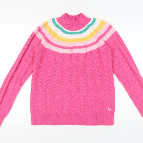 Crew Clothing Women’s Pink Mock Neck Pullover Jumper