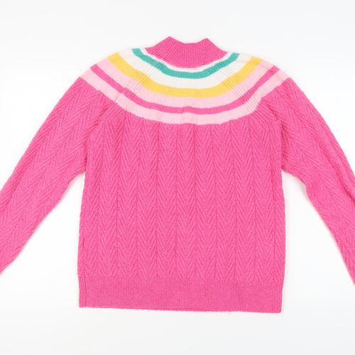 Crew Clothing Women’s Pink Mock Neck Pullover Jumper
