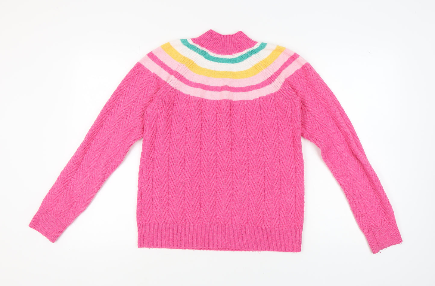 Crew Clothing Women’s Pink Mock Neck Pullover Jumper