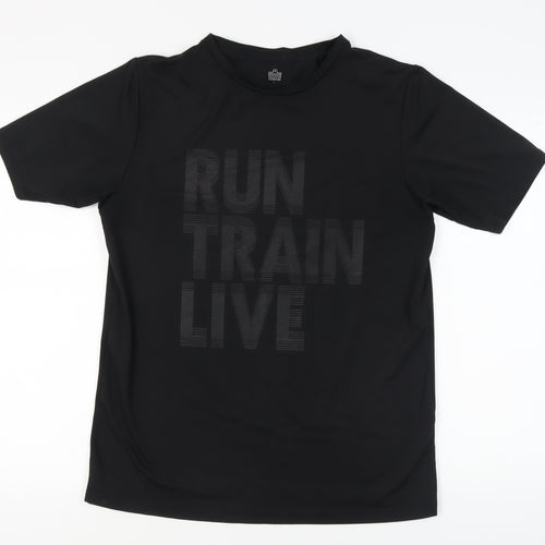 Admiral Men's Black Crew Neck T-Shirt Size L
