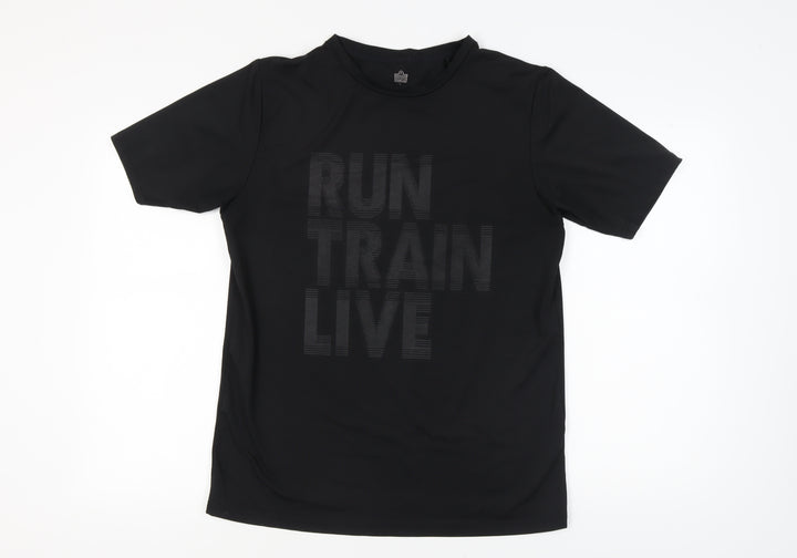 Admiral Men's Black Crew Neck T-Shirt Size L