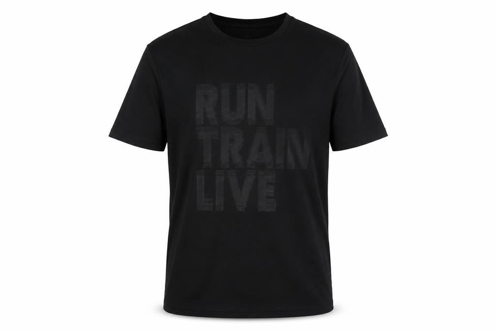 Front view of Admiral Men's Black Crew Neck T-Shirt, size L