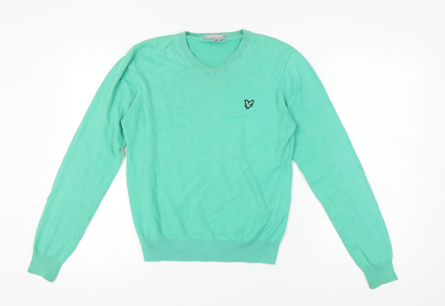 Lyle & Scott Men's Green S V-Neck Pullover Jumper