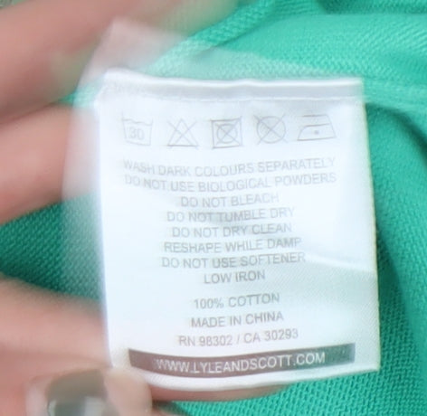 Lyle & Scott Men's Green S V-Neck Pullover Jumper