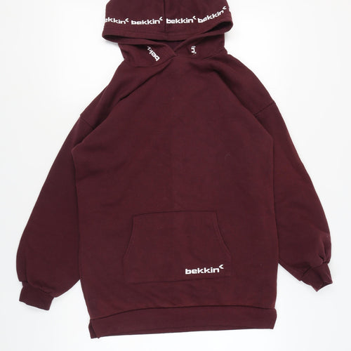 bekkin Boys Red Pullover Hoodie, Size 12-13, Casual Winter Comfort