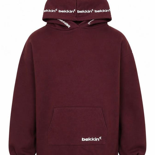 bekkin Boys Red Pullover Hoodie, Size 12-13, Casual Winter Comfort