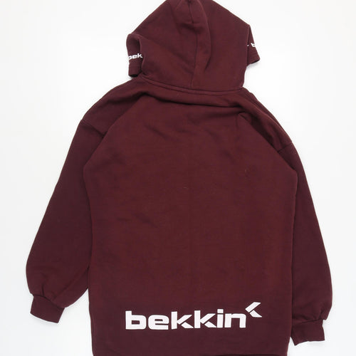 bekkin Boys Red Pullover Hoodie, Size 12-13, Casual Winter Comfort