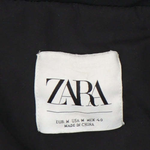 Zara Women's Black Long Overcoat, Size M