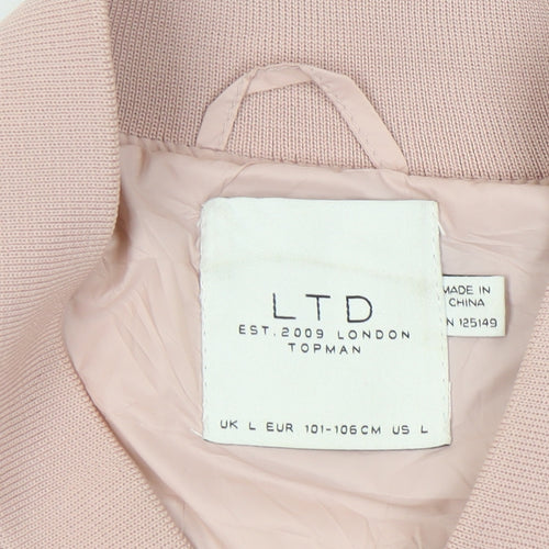 Topman Men's Pink Bomber Jacket L Casual Nylon 40-42"