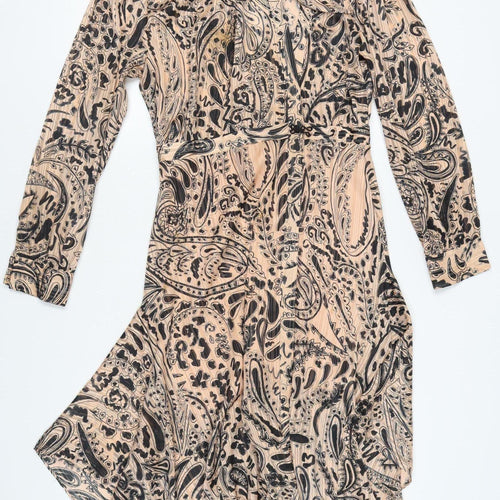 Topshop Womens Long Sleeve Paisley Dress