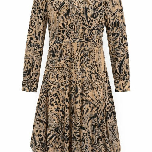 Topshop Womens Long Sleeve Paisley Dress