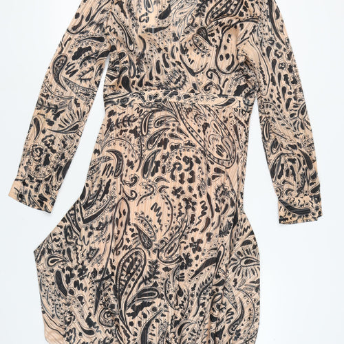 Topshop Womens Long Sleeve Paisley Dress