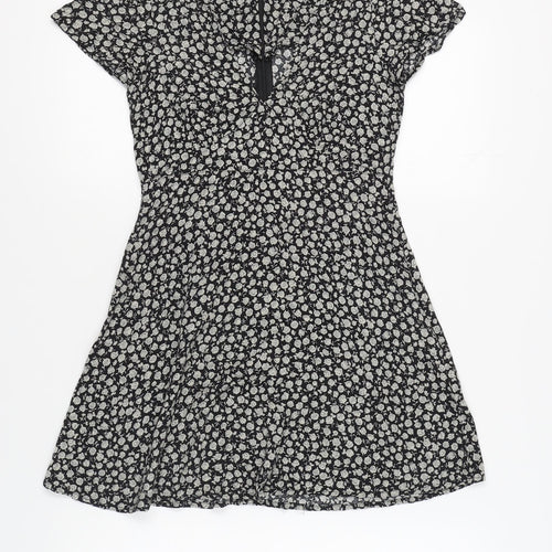 Motel Women's Black Floral Mini Dress XS