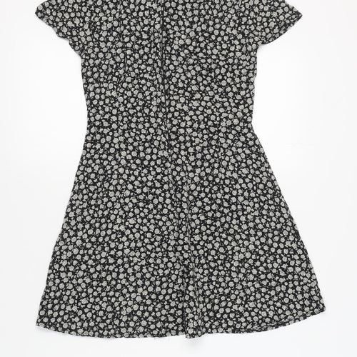 Motel Women's Black Floral Mini Dress XS