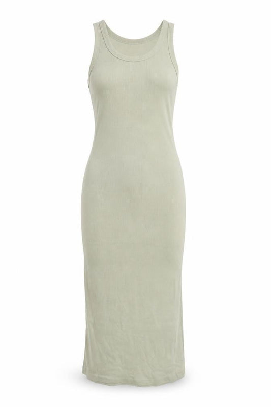 Front view of Weekday Women's Green Long Tank Dress, size S
