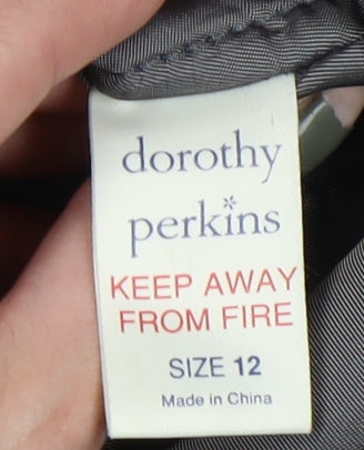 Dorothy Perkins Women's Black Fur Trim Coat, Size 12