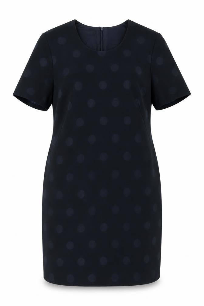 Front view of Sporting Women's Black Polka Dot Sheath Dress, size 18