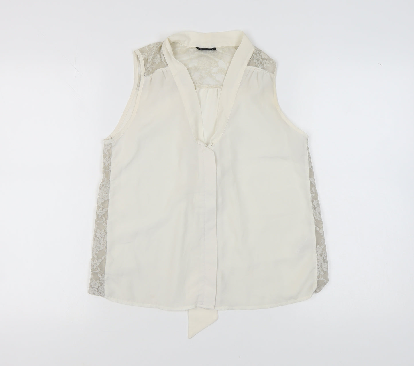 Topshop Women's Ivory Sleeveless Top - Size 6