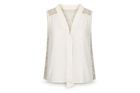 Front view of Topshop Women's Ivory Sleeveless Top -, size 6