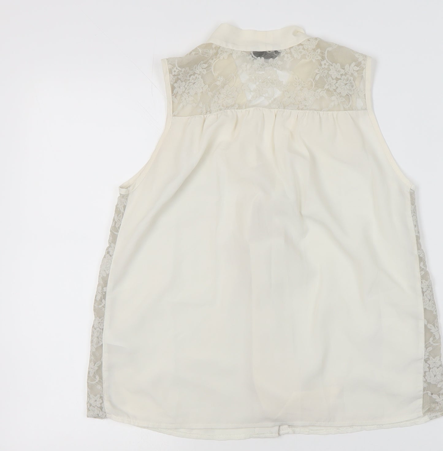 Topshop Women's Ivory Sleeveless Top - Size 6