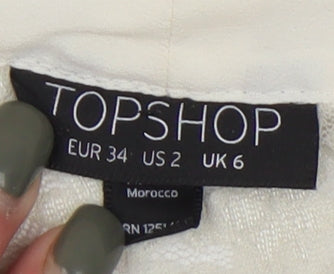 Topshop Women's Ivory Sleeveless Top - Size 6