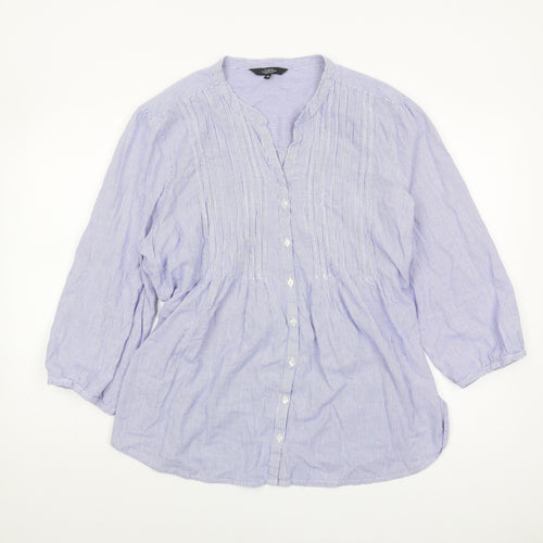 Debenhams Women's Blue Striped Blouse Size 20