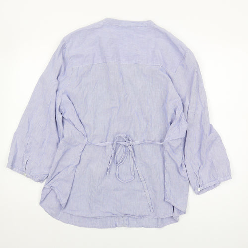 Debenhams Women's Blue Striped Blouse Size 20