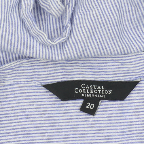 Debenhams Women's Blue Striped Blouse Size 20