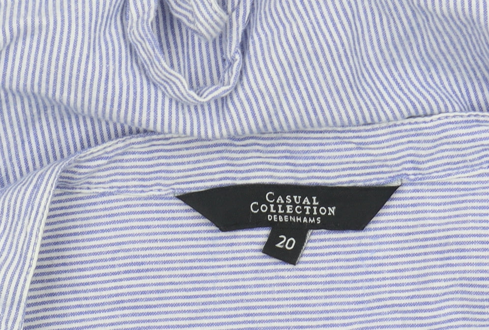 Debenhams Women's Blue Striped Blouse Size 20