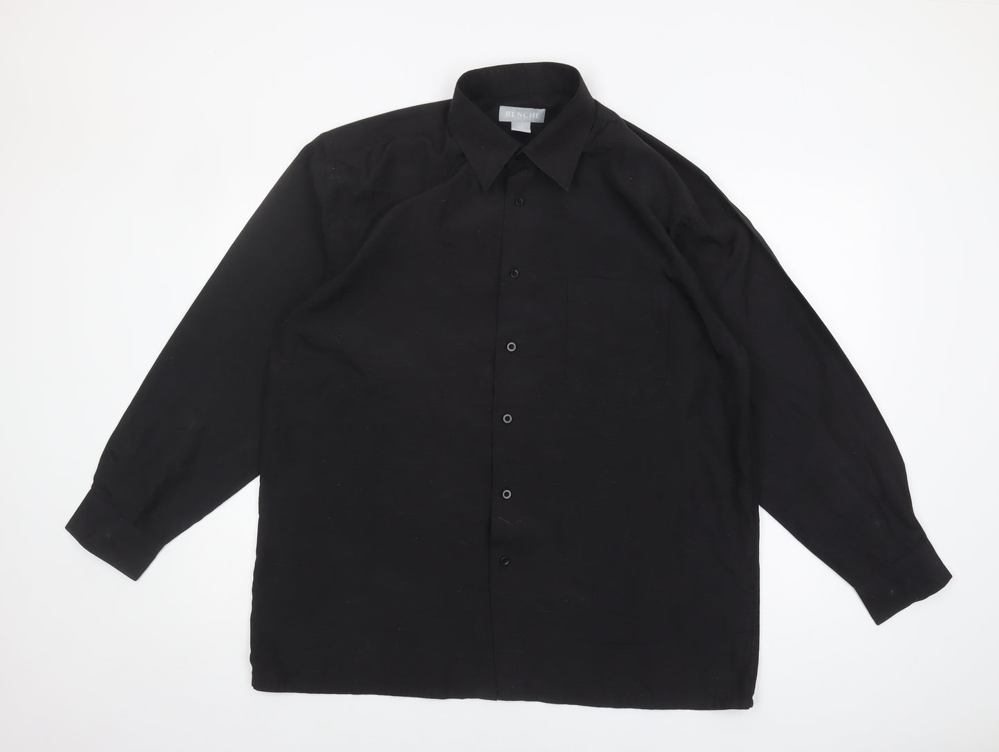 Benchi Men's Black Button-Up Long Sleeve Shirt L