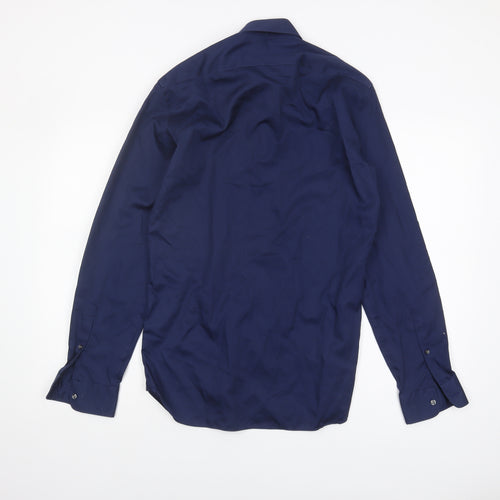 Marks and Spencer Men's Blue Long Sleeve Shirt 14.5