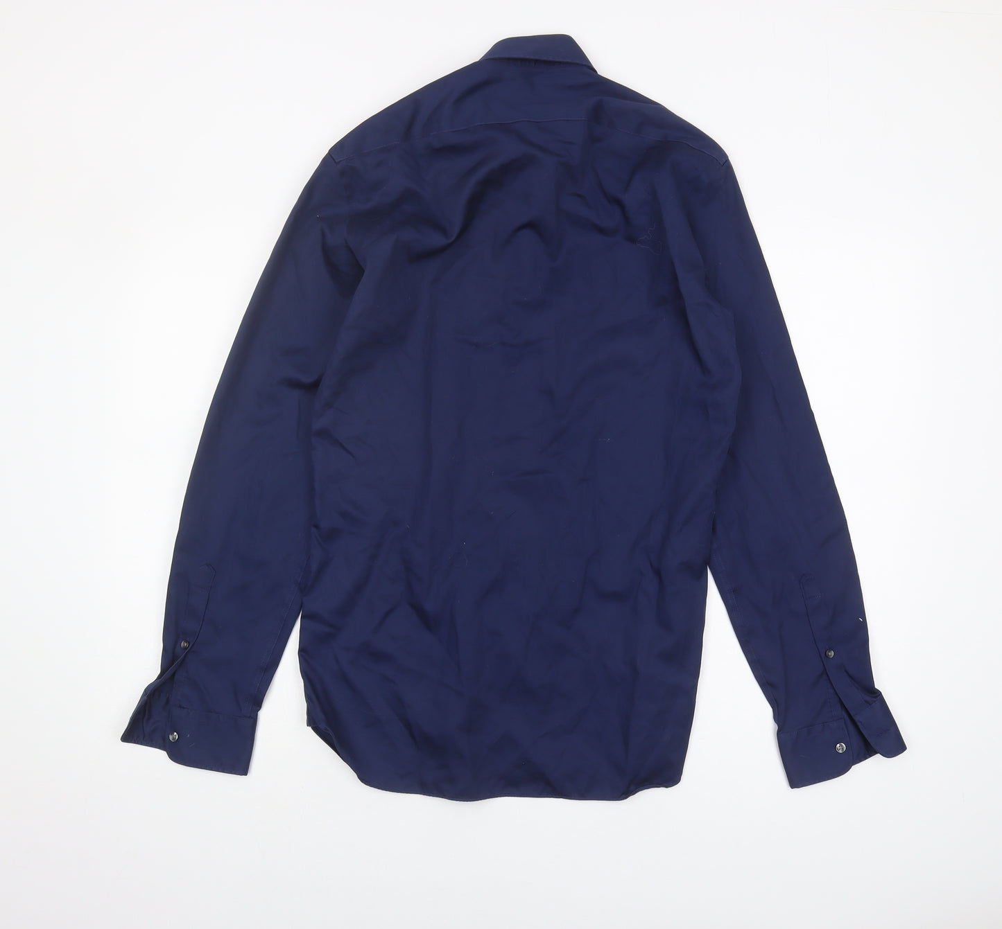 Marks and Spencer Men's Blue Long Sleeve Shirt 14.5