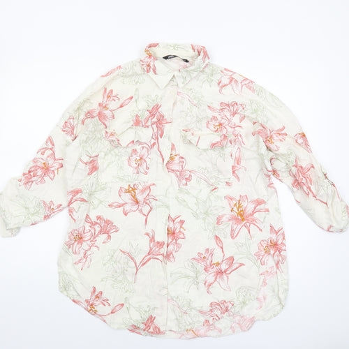 Zara Women's Multicoloured Floral Blouse UK 10