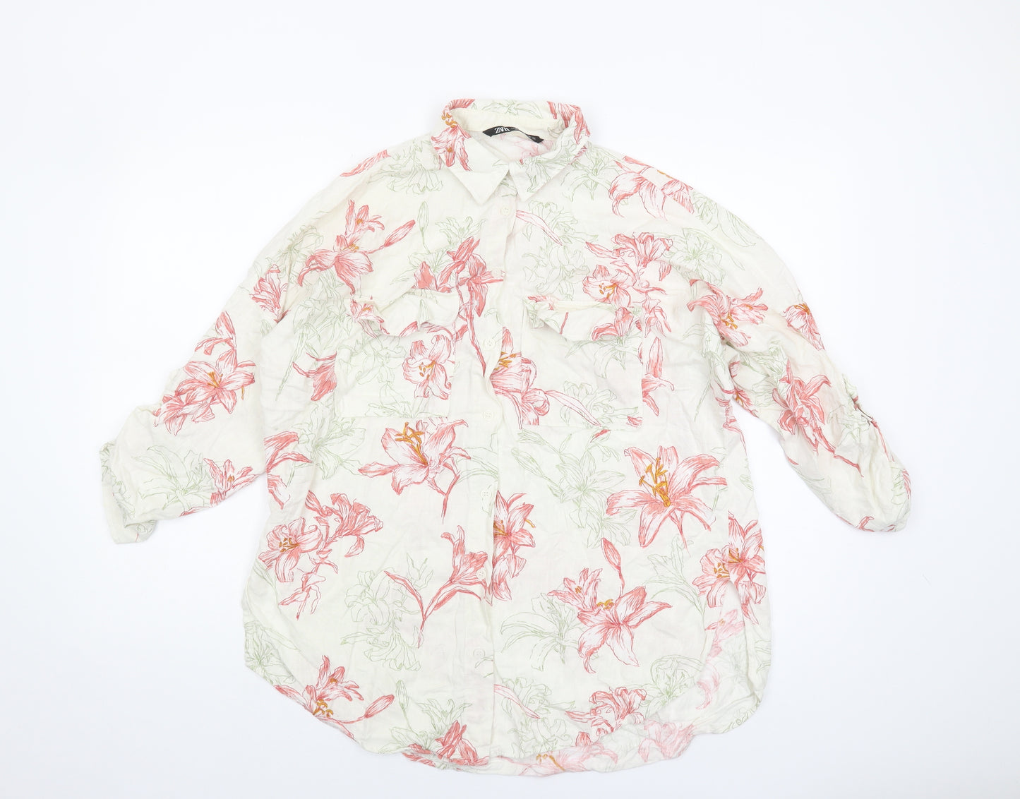 Zara Women's Multicoloured Floral Blouse UK 10