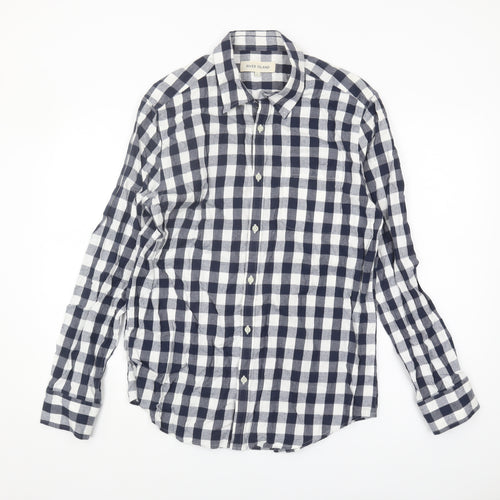 River Island Men's Blue Check L Casual Shirt